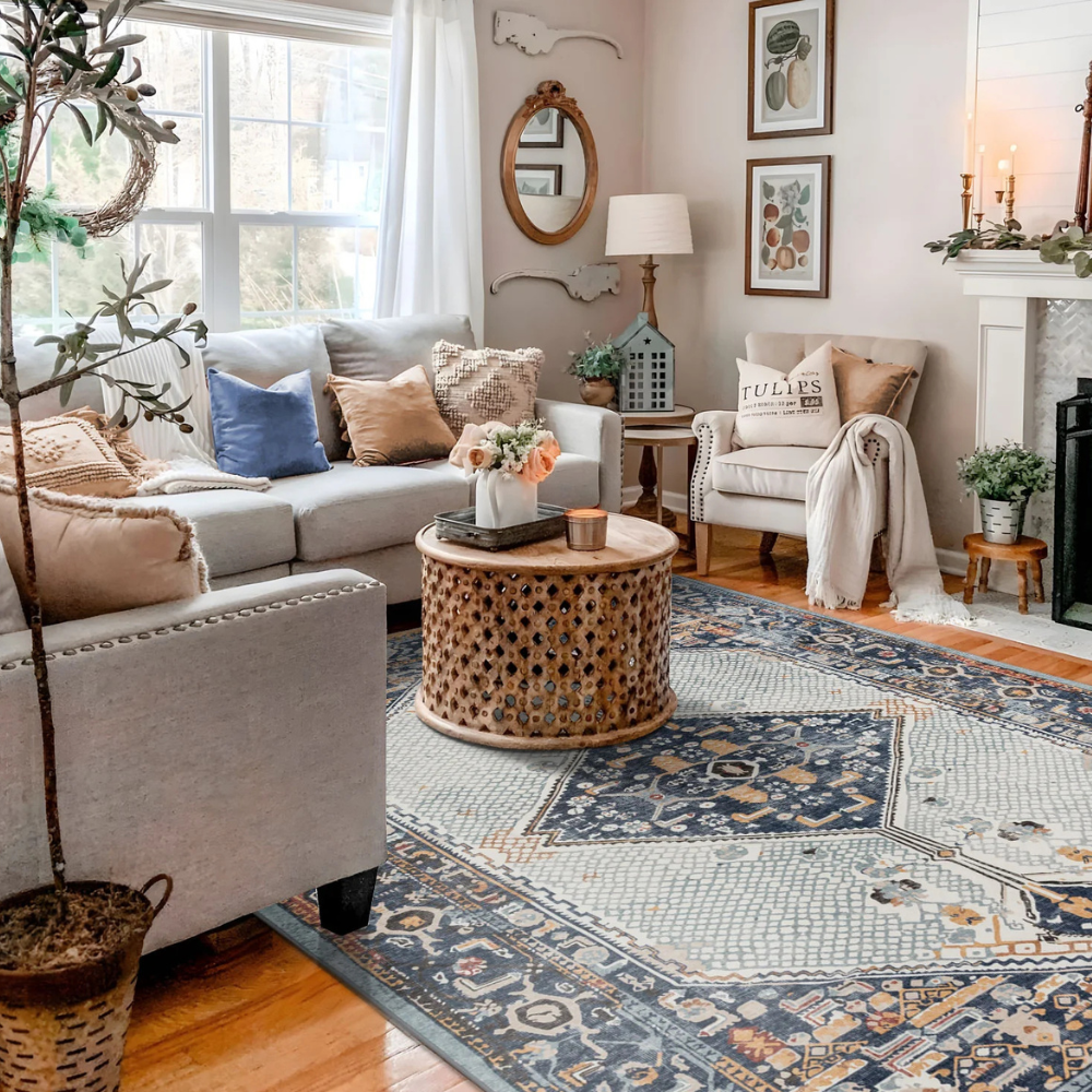 Bohemian Nights Orange, Blue & Ivory Cream