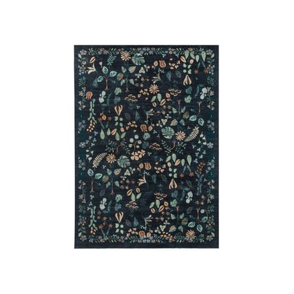 Midnight Meadow Charcoal Black Rug