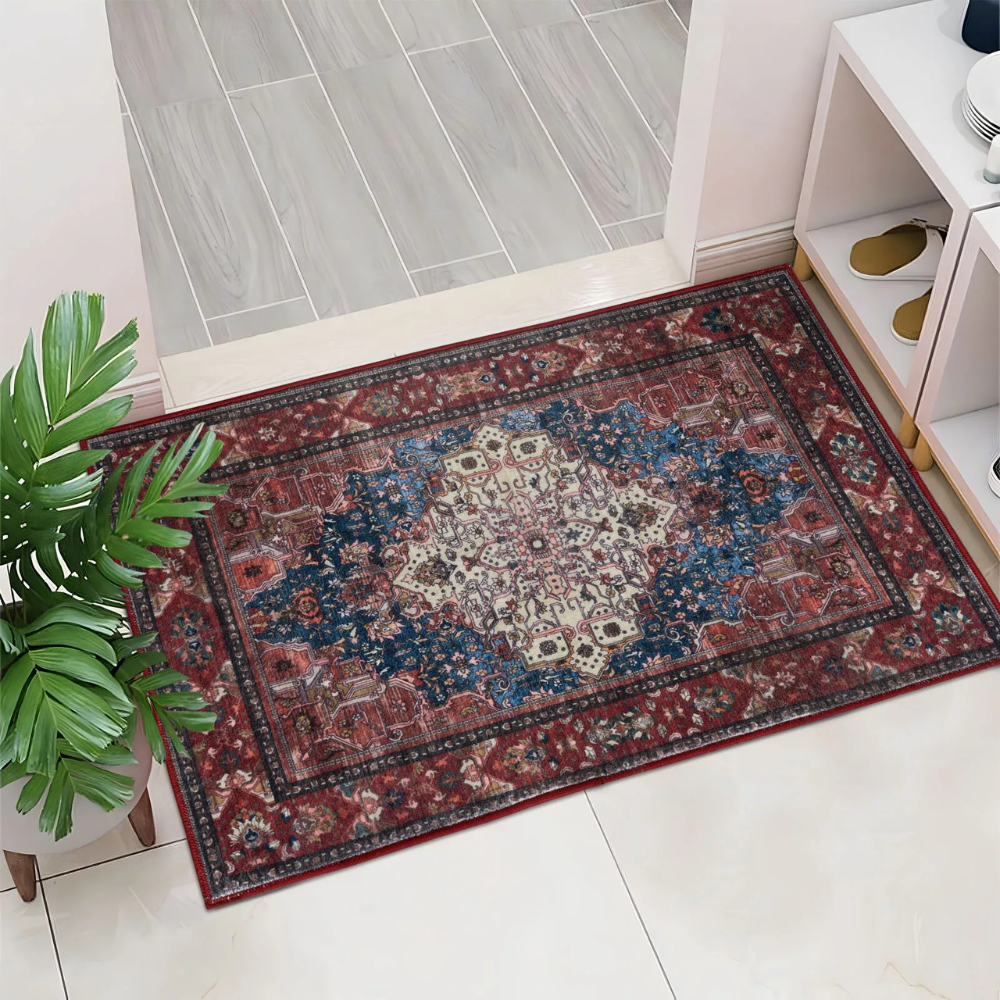 Vintage Royale Rich Red Ivory & Blue Tones