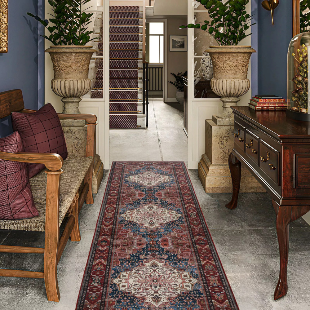 Vintage Royale Rich Red Ivory & Blue Tones