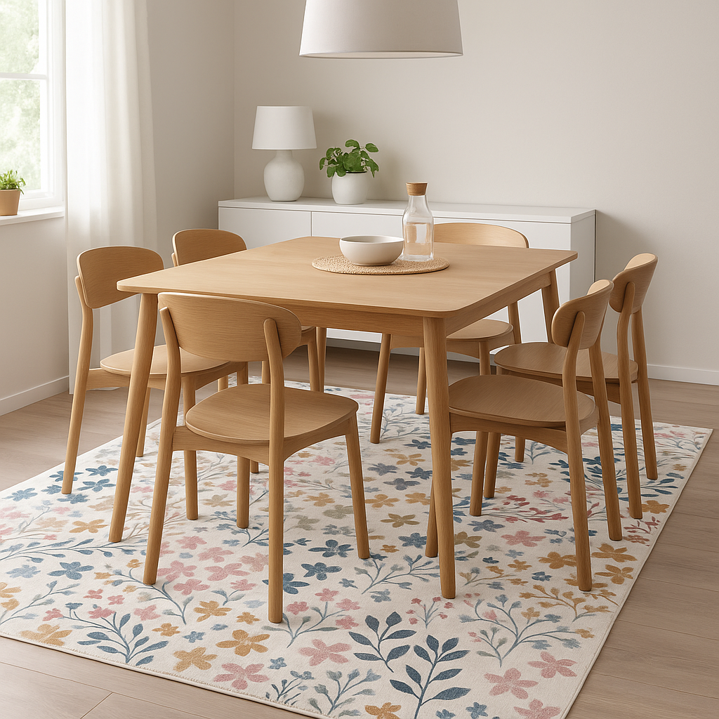Spring Garden Ivory Teal Blue & Pastel Pink