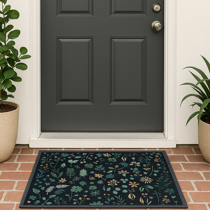 Midnight Meadow Charcoal Black Rug