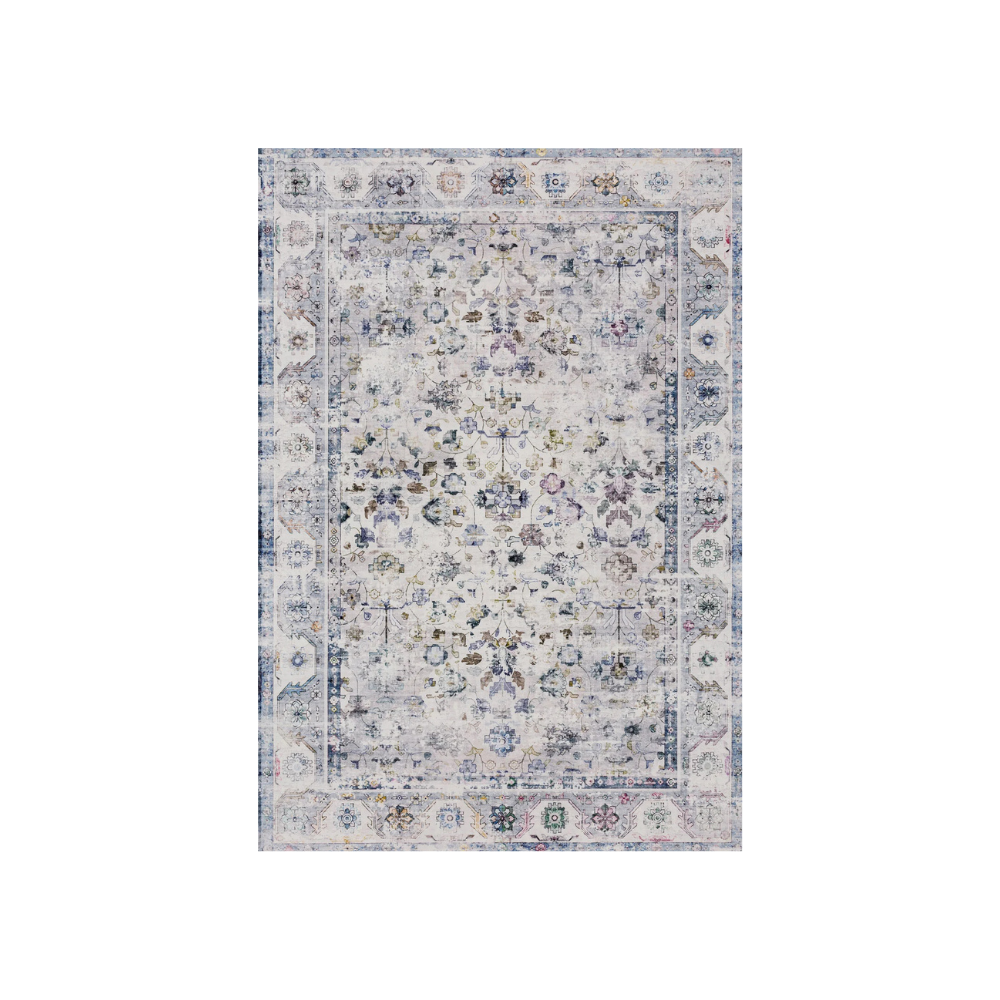 Vintage Distressed Blue Ivory Allover