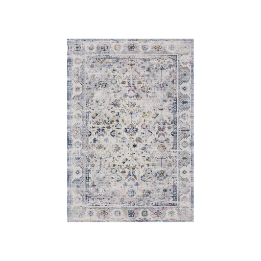 Vintage Distressed Blue Ivory Allover