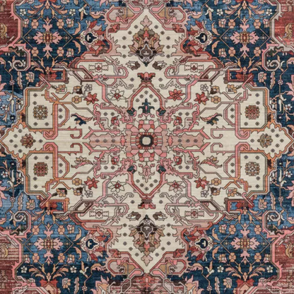 Vintage Royale Rich Red Ivory & Blue Tones